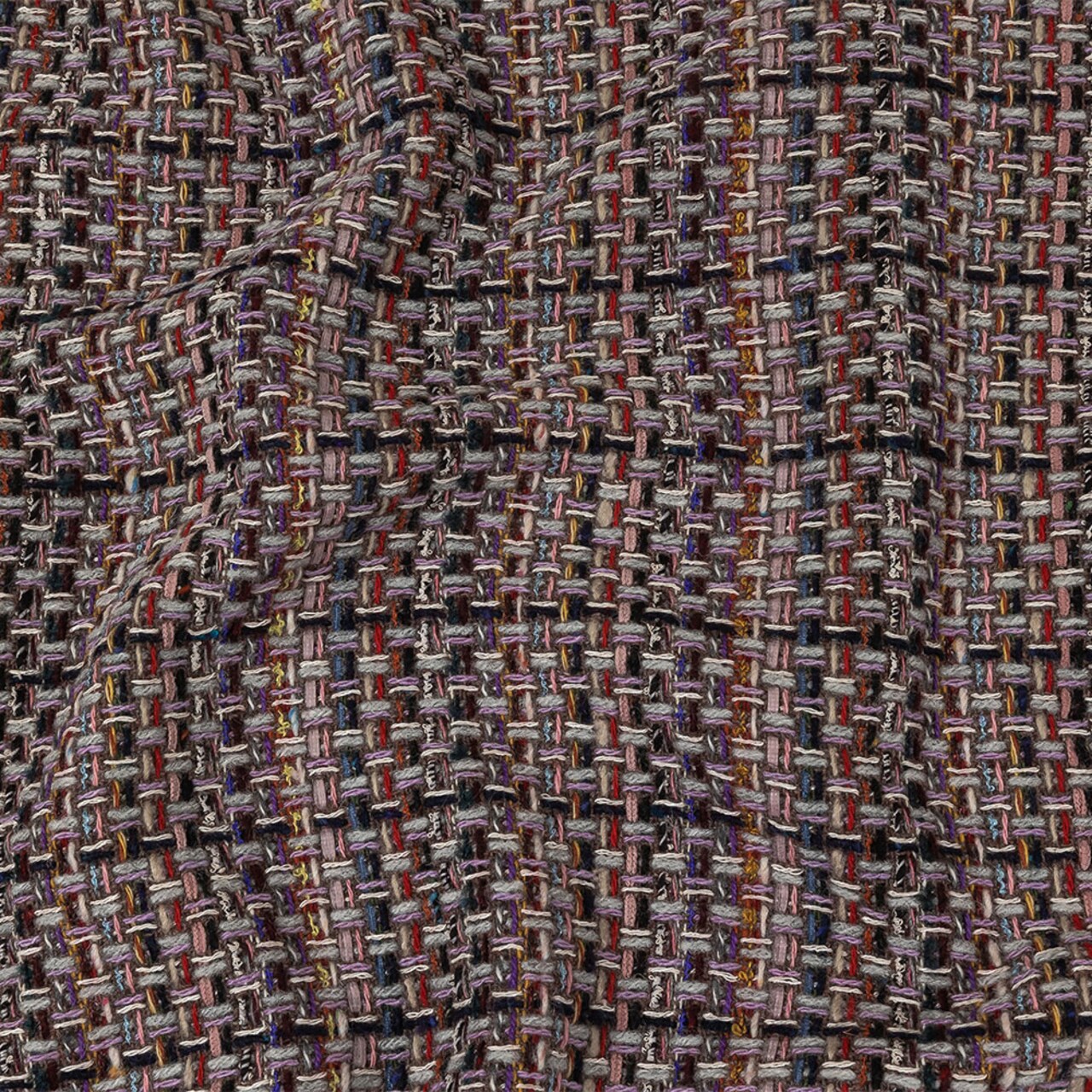 1 Yard Gray, Navy and Multicolor Tweedy Plaid Blended Wool Woven 61’’ Width